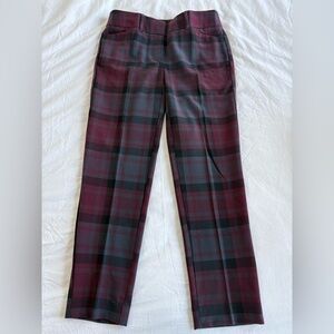 plaid ankle straight pants
